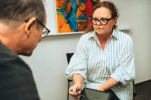 Ute Lorenz als Coachin im Gespräch